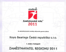 Koyo Bearings získala prestižní ocenění Nejlepší zaměstnavatel olomouckého regionu 2011