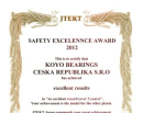 Ocenění v oblasti BOZP - Safety Excellence Award